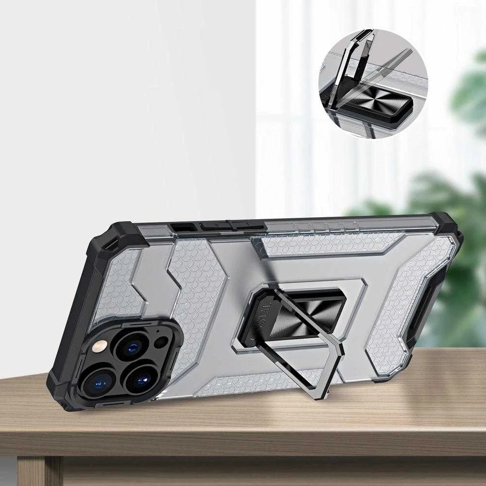 Hurtel Crystal Ring dėklas skirtas iPhone 13 Pro Max, raudonas