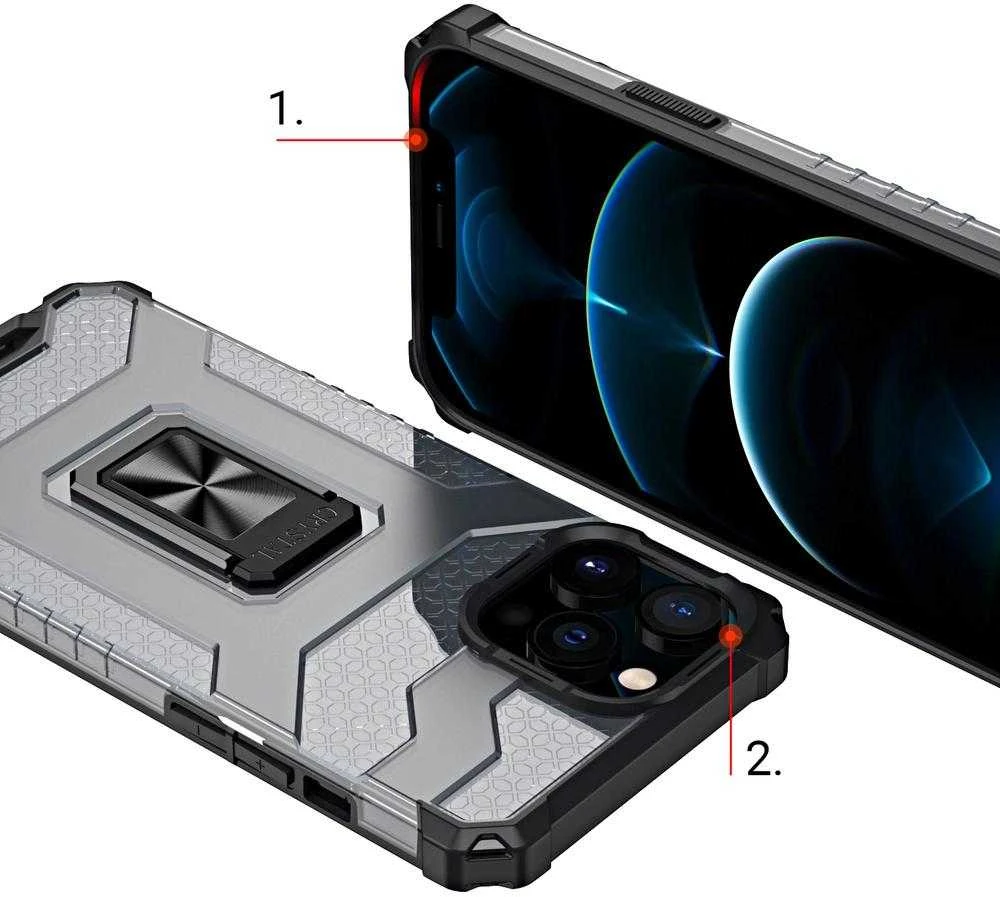 Hurtel Crystal Ring dėklas skirtas iPhone 13 Pro Max, žalias