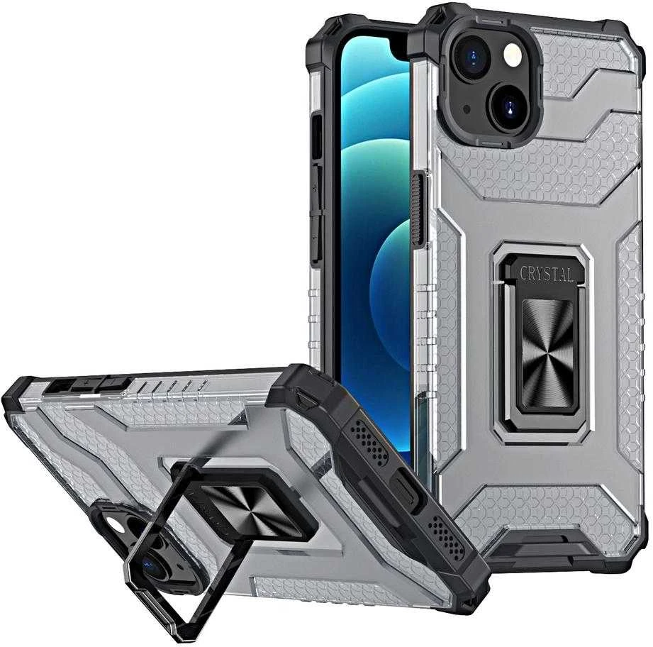 Hurtel Crystal Ring dėklas skirtas iPhone 13, juodas