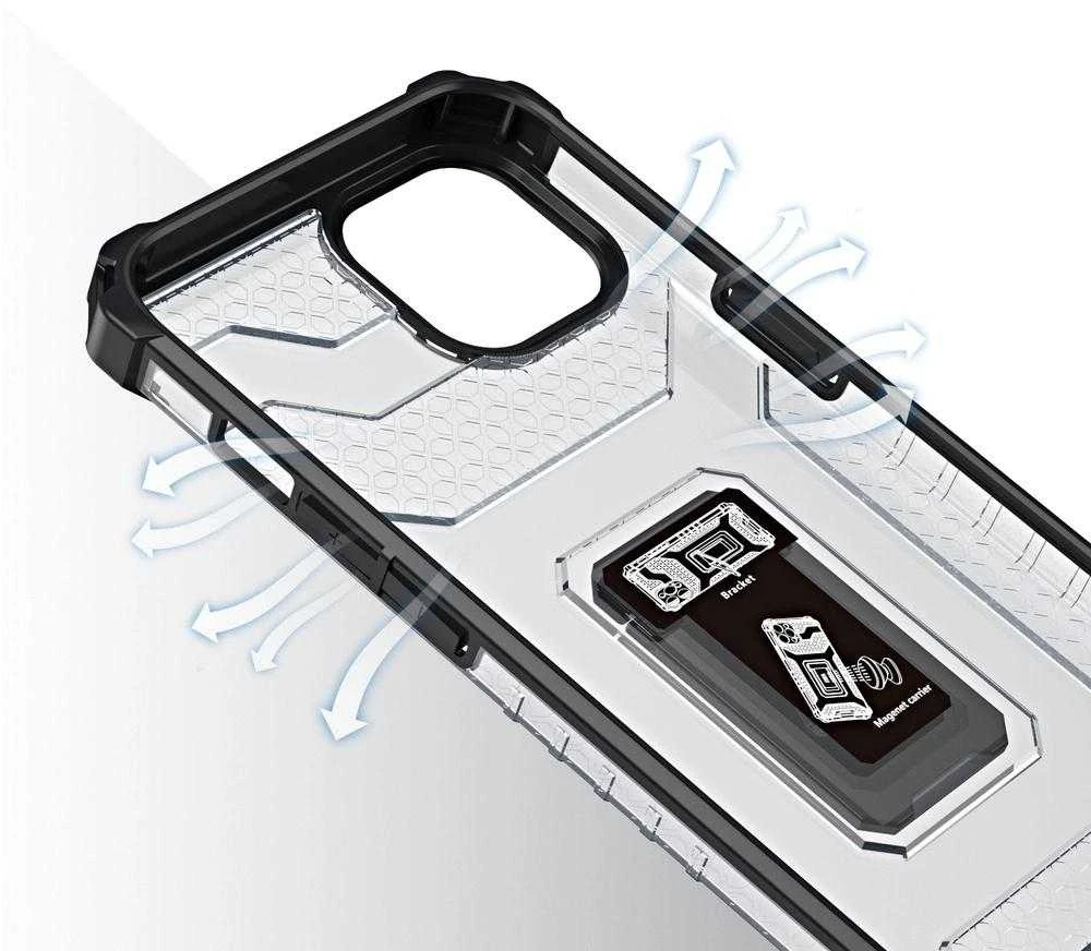 Hurtel Crystal Ring dėklas skirtas iPhone 13, juodas