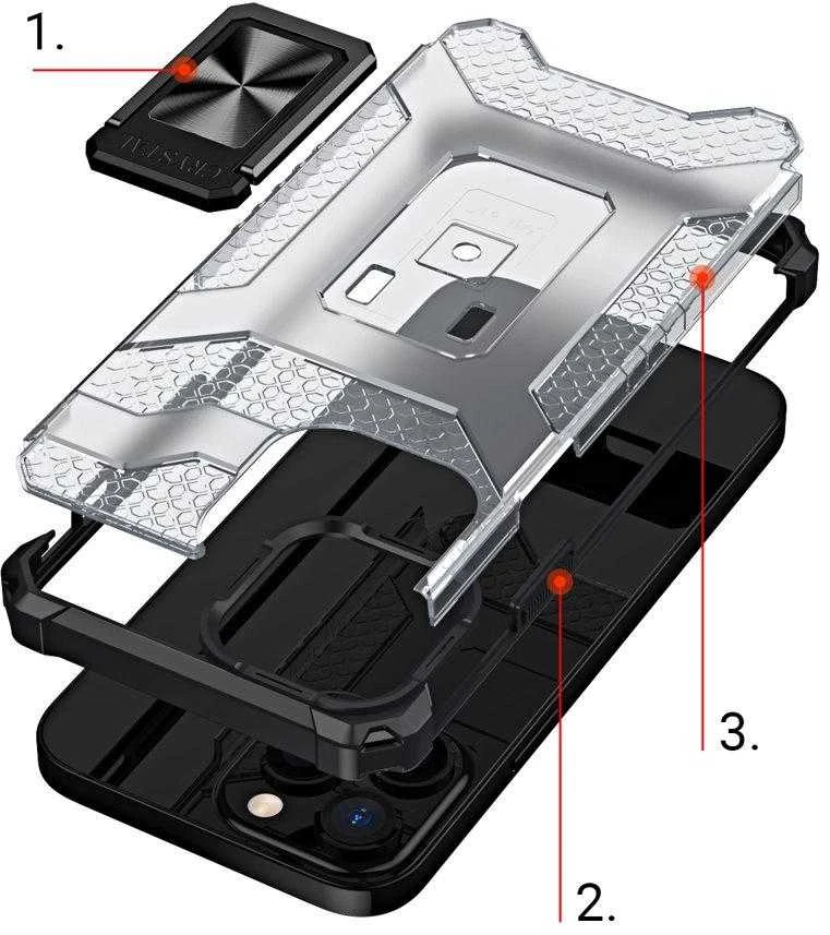 Hurtel Crystal Ring dėklas skirtas iPhone 12 Pro Max, juodas