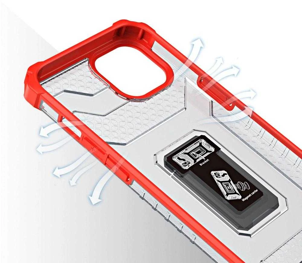 Hurtel Crystal Ring dėklas skirtas iPhone 12 mini, raudonas