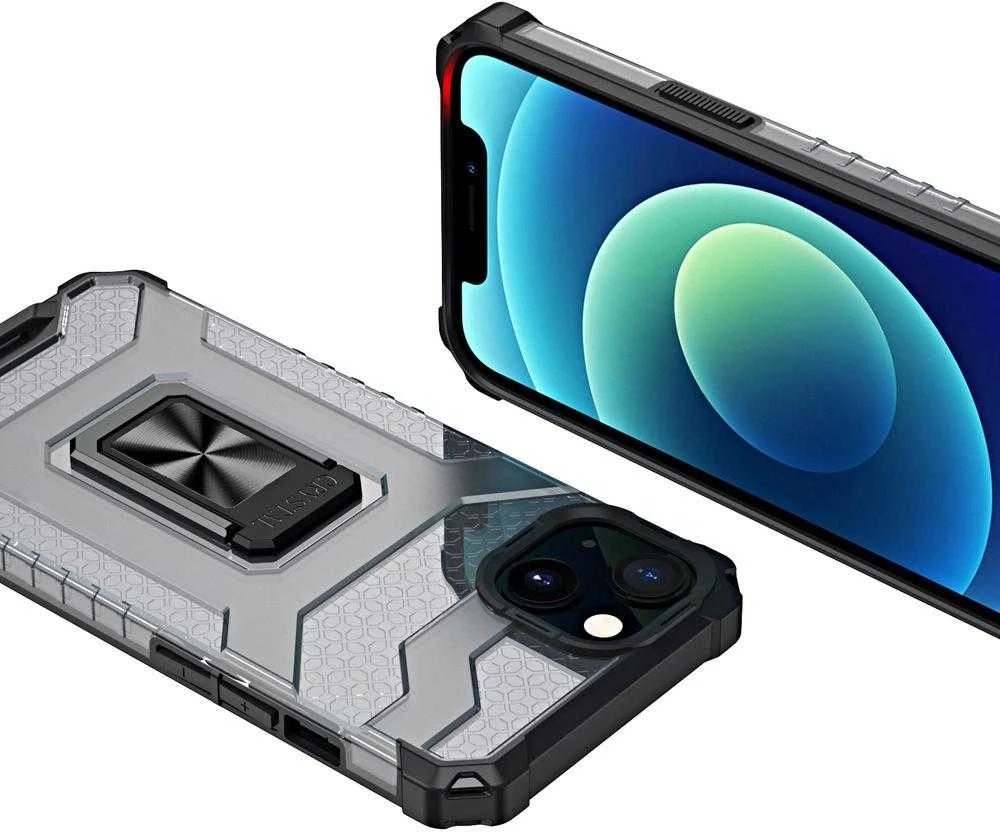 Hurtel Crystal Ring dėklas skirtas iPhone 13, juodas