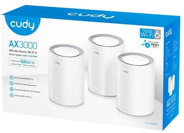 Ausinės Cudy AX3000 Wi-Fi 6 tinklinės sistemos 2.5G sprendimas