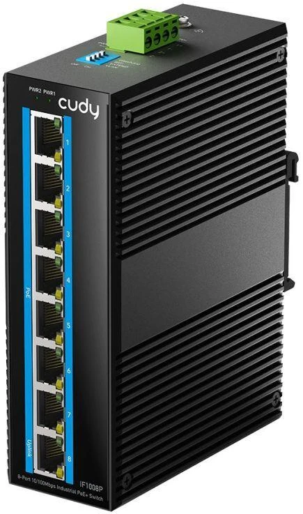 Šakotuvas Network switch/switch - Cudy IF1008P (10/100) Juodas