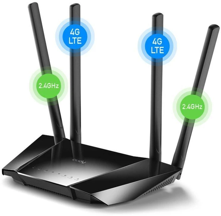 Ausinės CUDY LT400_EU maršrutizatorius, 300 Mbps Belaidis N, 4G LTE Cat.4 SIM