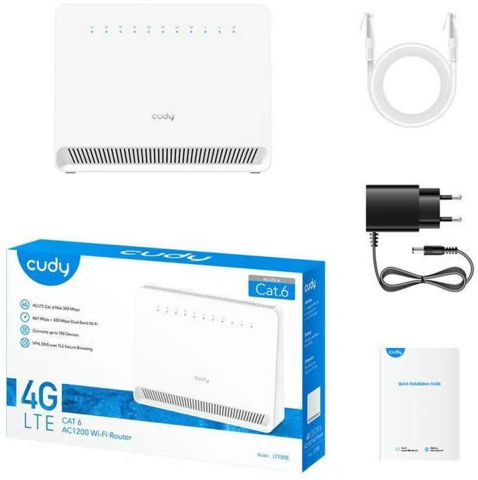 Cudy TST LT700E maršrutizatorius AC1200 4G LTE
