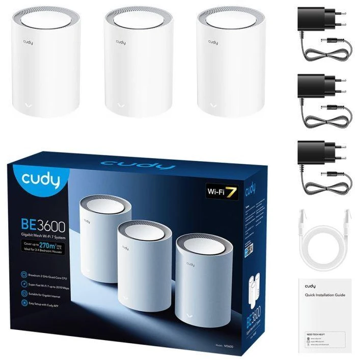 Ausinės CUDY M3600 (3 vnt. komplektas) dviejų dažnių BE3600