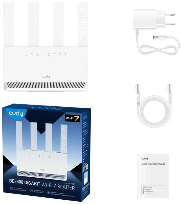 CUDY WR3600E BE3600 Gigabit Wi-Fi 7 tinklinis (mesh) maršrutizatorius