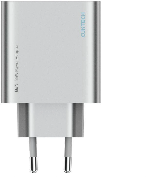Cuktech 65 W GaN 2 x USB-C 1 x USB-A sieninis įkroviklis – pilkas