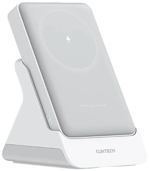 Cuktech WPB100N 20W 10000mAh magnetinė išorinė baterija su stovu – balta
