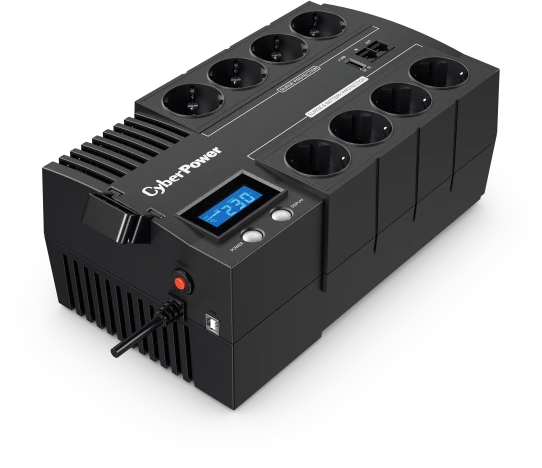 CYBERPOWER BR1000ELCD Line-Interactive UPS 1000VA/600W GreenPower energijos taupymo technologija LCD USB 4+4 Schuko