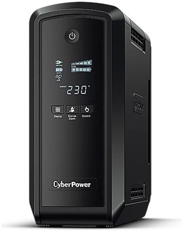 CYBERPOWER CP900EPFCLCD UPS 900VA/540W Sinewave PFC kompatibel Žalias Power LCD Ekranas USB valdymo programinė įranga