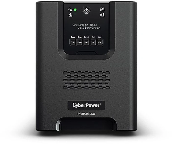 CYBERPOWER PR1000ELCD Line-Interactive 1000VA/900W Sinewave AVR LCD išvestis (8) IEC RS232 USB(HID) EPO SNMP EnergyStar