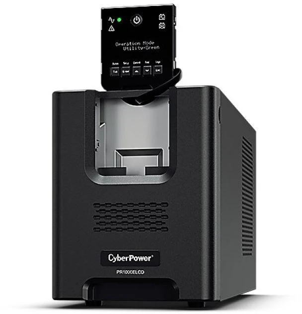 CYBERPOWER PR1000ELCD Line-Interactive 1000VA/900W Sinewave AVR LCD išvestis (8) IEC RS232 USB(HID) EPO SNMP EnergyStar