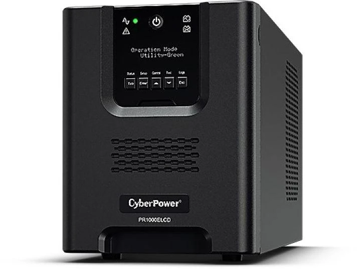 CYBERPOWER PR1000ELCD Line-Interactive 1000VA/900W Sinewave AVR LCD išvestis (8) IEC RS232 USB(HID) EPO SNMP EnergyStar