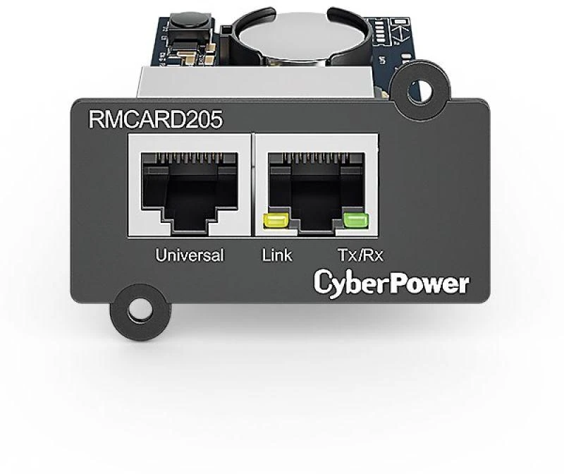 CYBERPOWER RMCARD205 tinklo plokštė, skirta SNMP SLOT, suderinamai su OR ir PR serijos dviejų jungčių tinklu ir aplinkos jutikliu