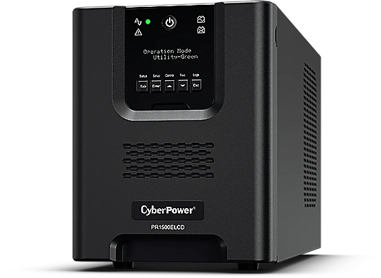 CYBERPOWER PR1500ELCD Line-Interactive UPS 1500VA/1350W Sinewave AVR LCD išvestis IEC RS232 USB HID EPO SNMP EnergyStar
