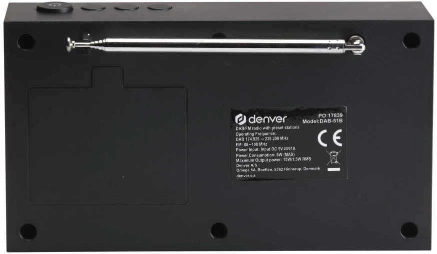 Kompaktowe radio Denver DAB-51B juoda