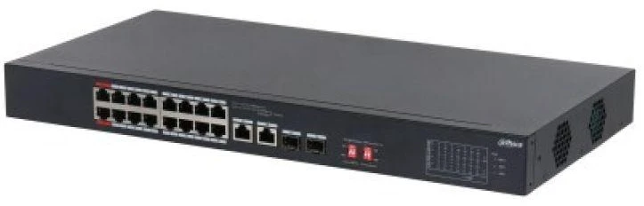 Dahua PoE šakotuvas 1000Mbps 16portu+2G uplink + 2SFP