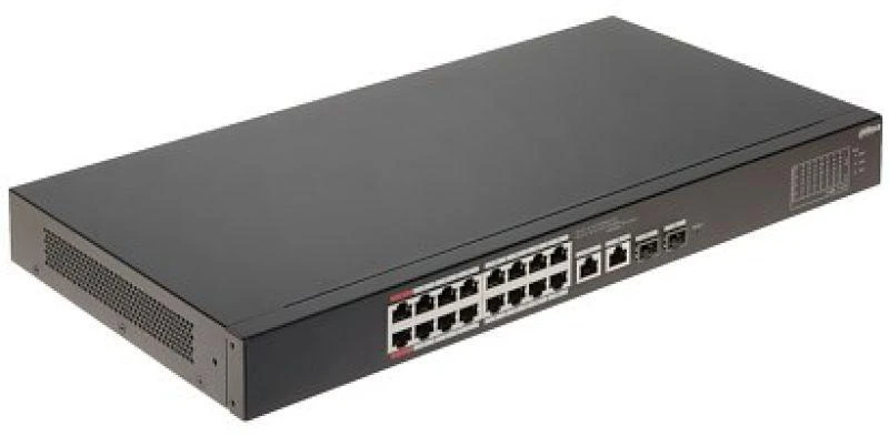 Šakotuvas Dahua Technology CS4218-16ET-240 – 16 prievadų PoE komutatorius + 2 RJ45/SFP