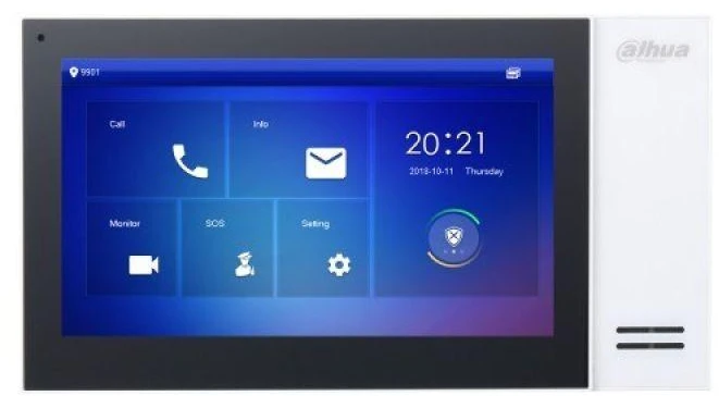 Dahua IP domofono monitorius baltas 7 colių, PoE, veikia tik SIP protokolu, baltas