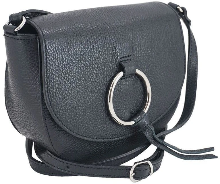 Damska skórzana listonoszka włoska - Fuksja