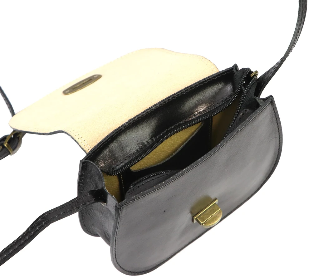 Moteriška odinė rankinė Gregorio 117, juoda, crossbody