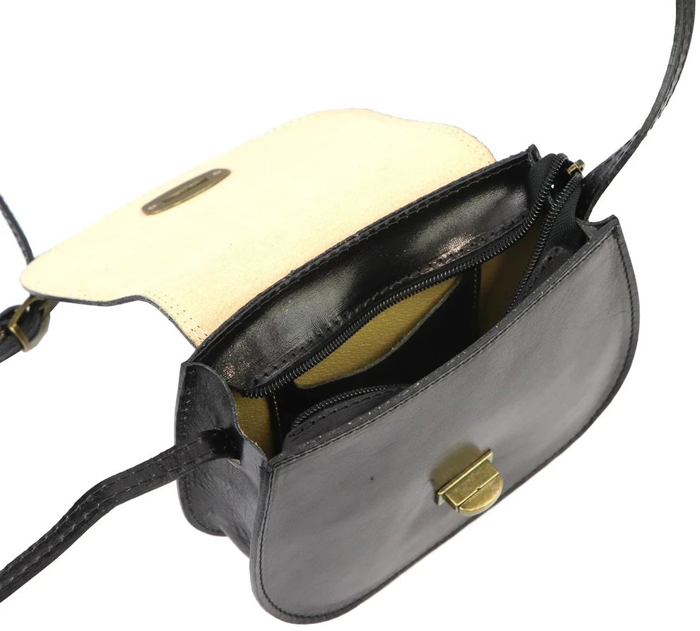 Moteriška odinė rankinė Gregorio 117, juoda, crossbody
