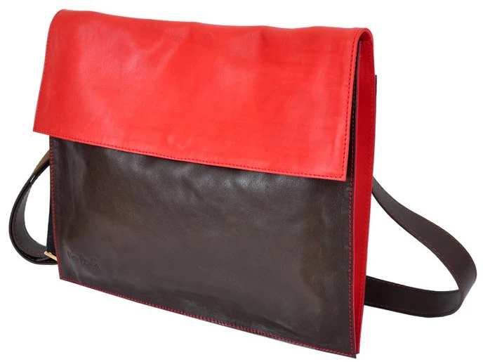 Moteriška odinė rankinė Pierre Cardin 1403, mėlyna/pilka, didelė, telpa A4