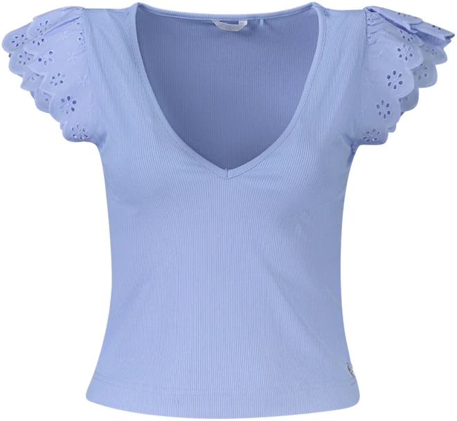 Damski T-shirt Guess Jeans su dekoltem w serek
