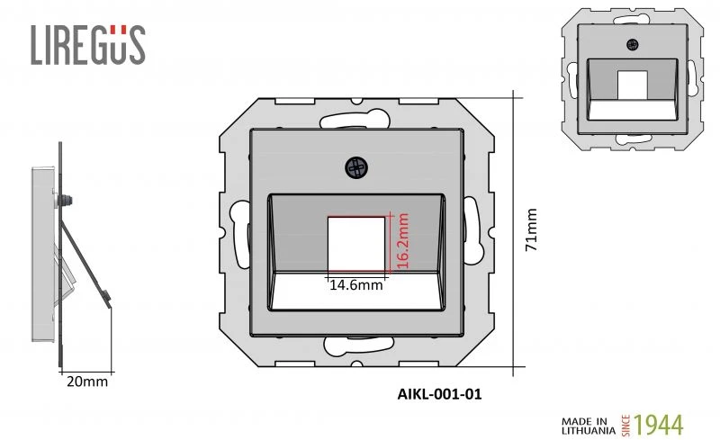 Dangtelis EPSILON, TV/HDMI/USB/S-Video/RCA lizdo, baltas, be rėmelio