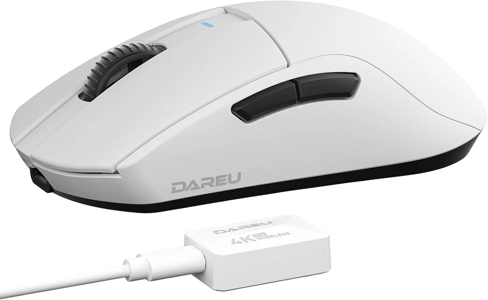 DAREU belaidė žaidimų pelė 4 kHz, 26000 DPI, 55 g A950 PRO-WH