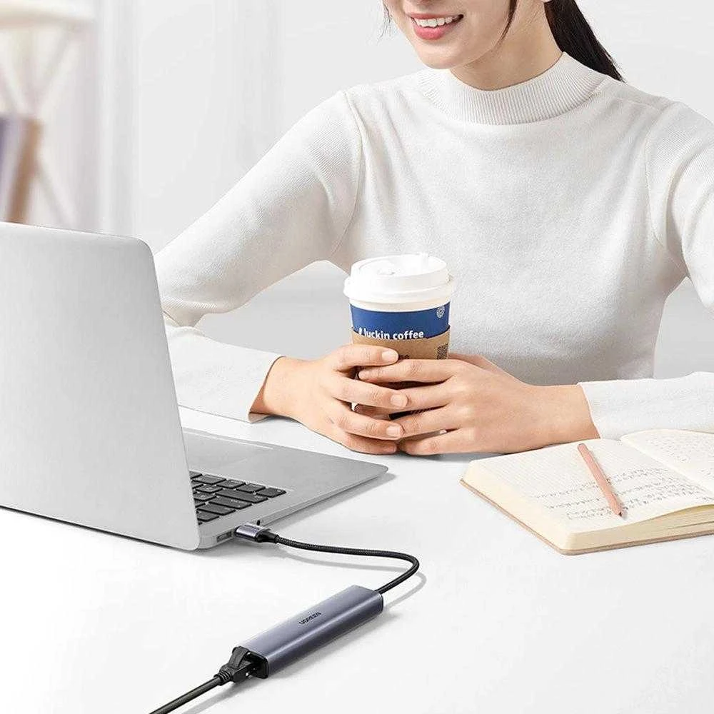 UGREEN 5in1 USB-A 3x USB 3.0 + RJ45 + USB-C adapteriai