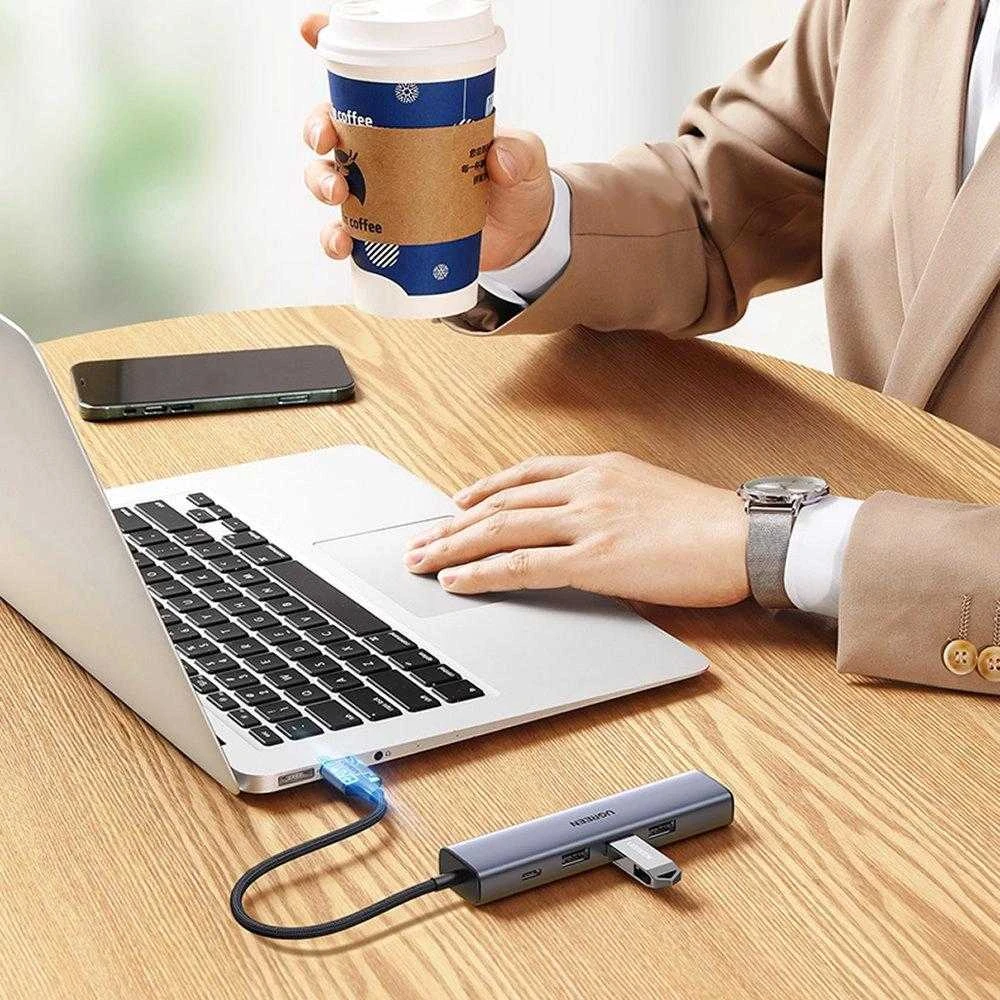 UGREEN 5in1 USB-A 3x USB 3.0 + RJ45 + USB-C adapteriai