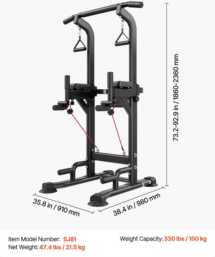 Vevor Laisvai stovinti prisitraukimų stotis 150 kg