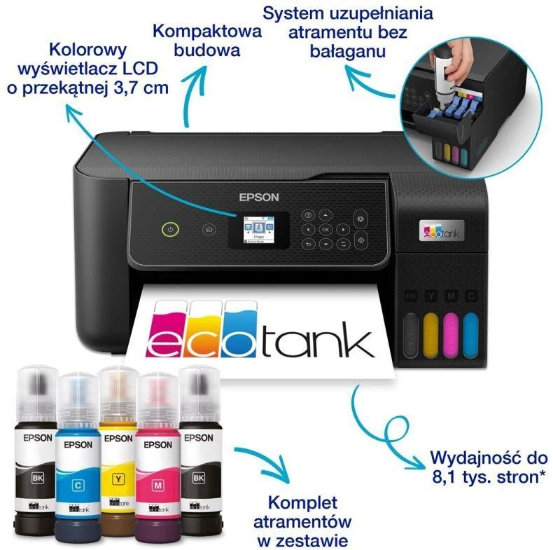 Daugiafunkcis rašalinis spausdintuvas „Epson EcoTank L3280“ („viskas viename“)