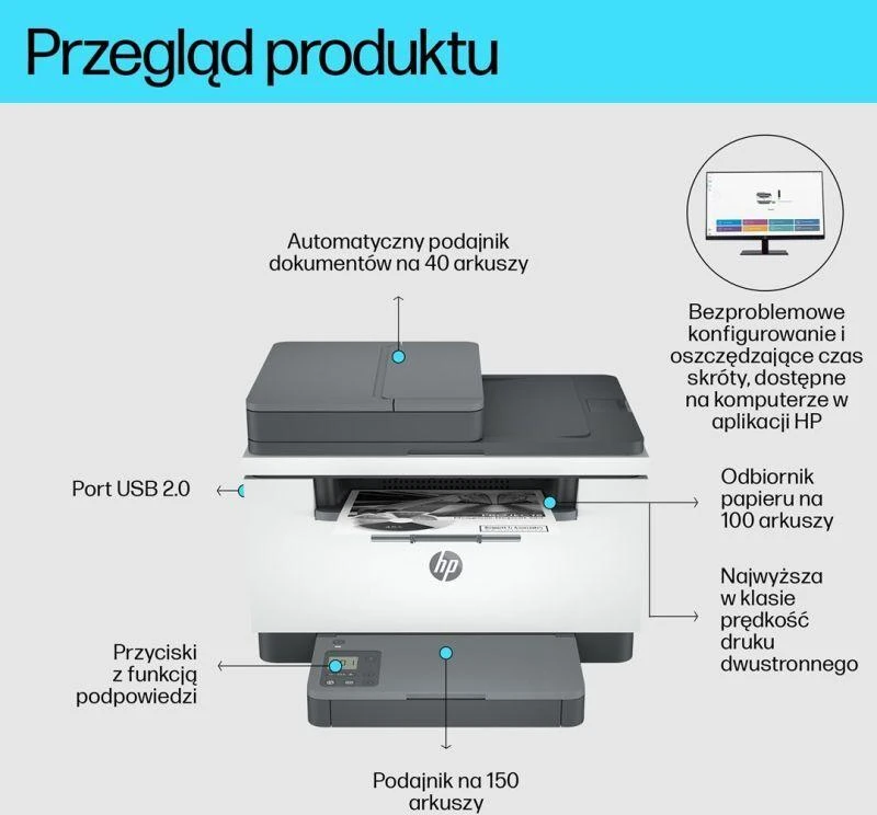 HP LaserJet MFP M234sdn Lazerinis spausdintuvas (6GX00F)