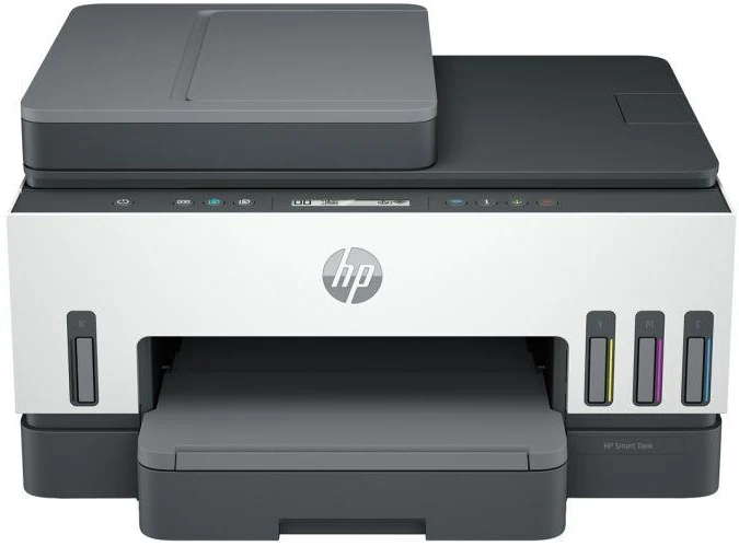 Hewlett Packard (HP) HP Smart Tank 750 AIO daugiafunkcis spausdintuvas Spausdintuvas - A4 spalvotas rašalinis, spausdinimas / kopijavimas / nuskaitymas, automatinis dvipusis spausdinimas, WiFi, 15 psl./min., 400–800 puslapių per mėnesį