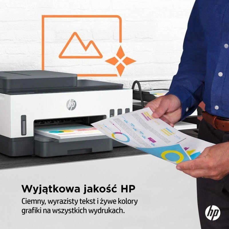 Hewlett Packard (HP) HP Smart Tank 750 AIO daugiafunkcis spausdintuvas Spausdintuvas - A4 spalvotas rašalinis, spausdinimas / kopijavimas / nuskaitymas, automatinis dvipusis spausdinimas, WiFi, 15 psl./min., 400–800 puslapių per mėnesį