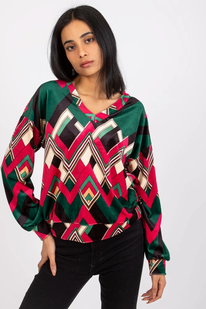 Daugiaspalvė velūrinė palaidinė Italy Moda