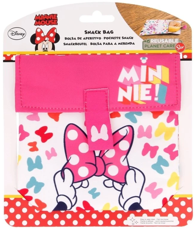 Minnie Mouse - daugkartinio naudojimo užkandžių maišelis