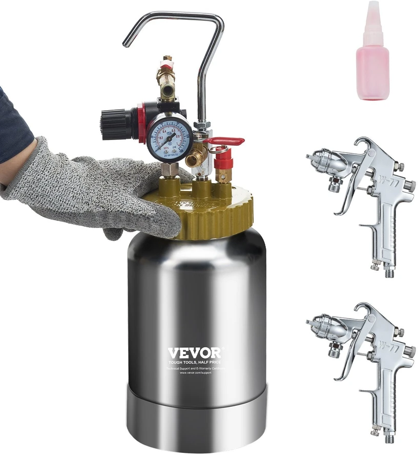 VEVOR Dažų purškimo slėginis bakas, 2L, 1.8mm antgalis