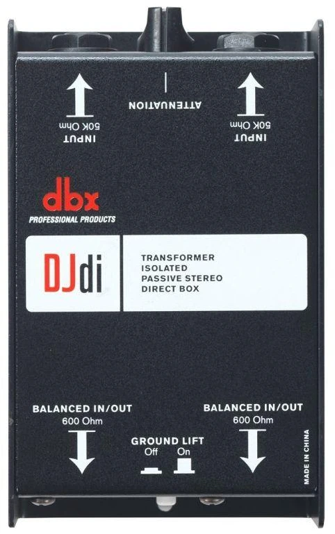 Behringer Carruzzo dbx DBXDJDI paskirstymo dėžutė „Passive direct box“ signalo konverteris Juoda