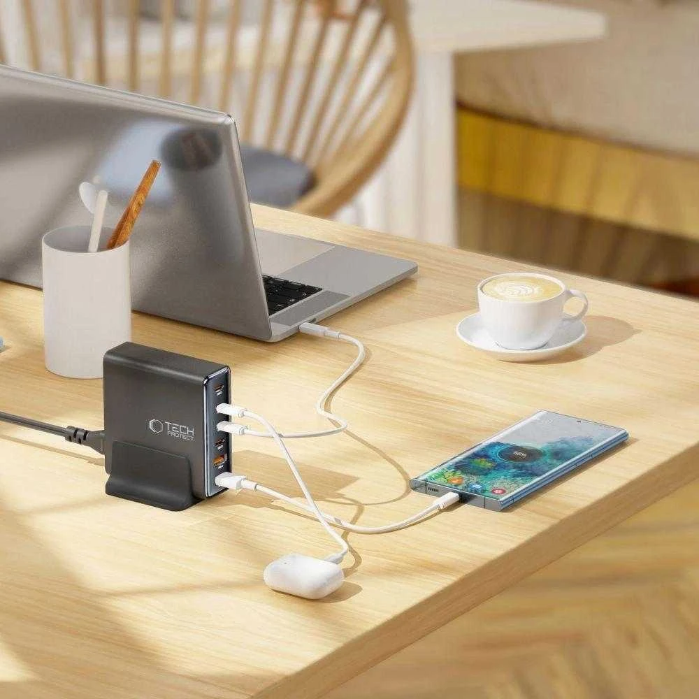 Tech-Protect DC80W-GAN 6-PORT juoda