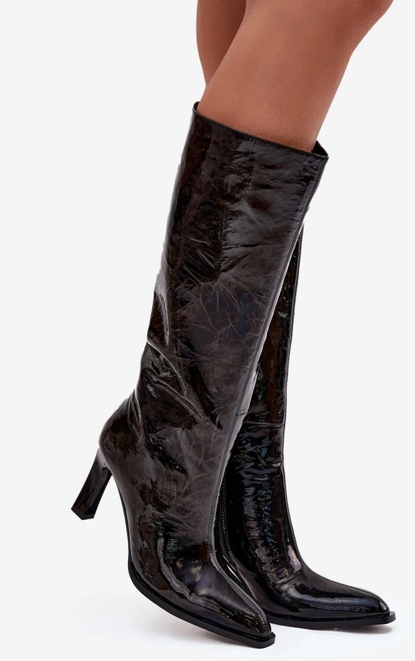 Decorated Patent Leather Women's Heels D&A MR880-055 Juodas