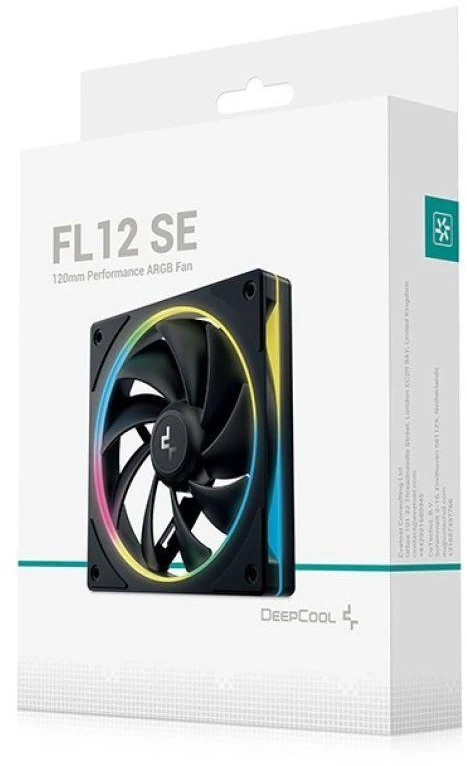 DeepCool FL12 SE Kompiuterio dėklas Fan 12 cm Juodas 1 pc(s)