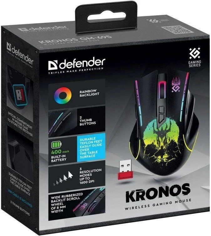 Belaidė pelė DEFENDER KRONOS GM-695 RF 1600DPI 7P