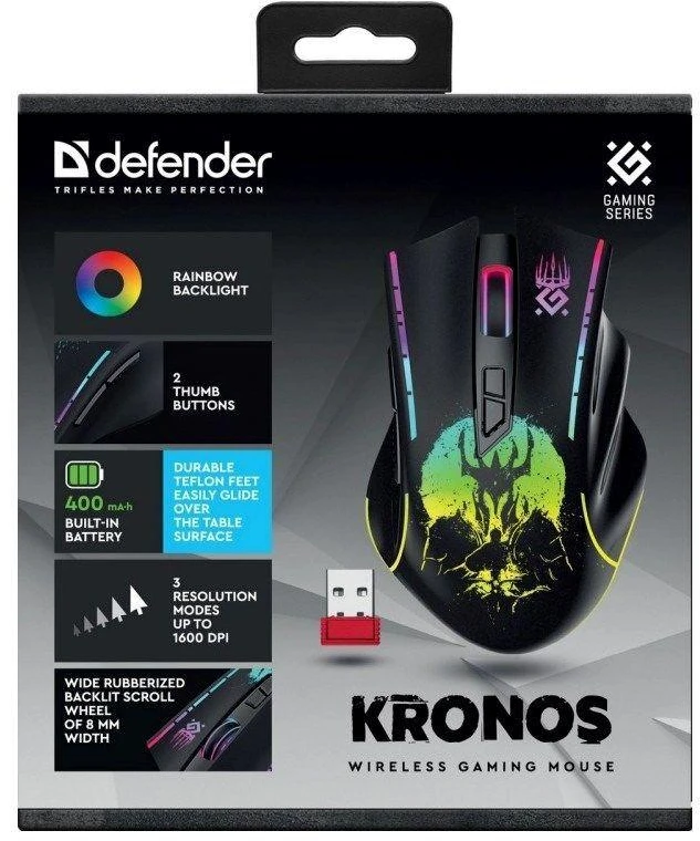 Belaidė pelė DEFENDER KRONOS GM-695 RF 1600DPI 7P