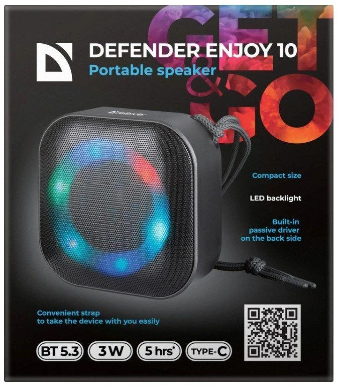 BLUETOOTH SPEAKER DEFENDER ENJOY 10 3W JUODA